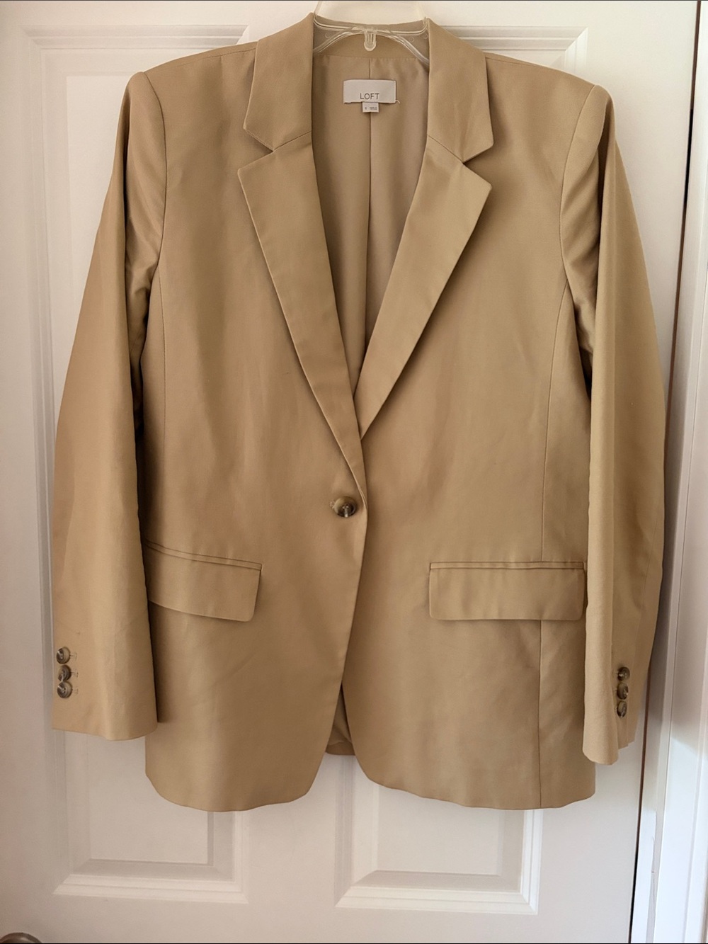 LOFT Beige Single-Button Women's Blazer